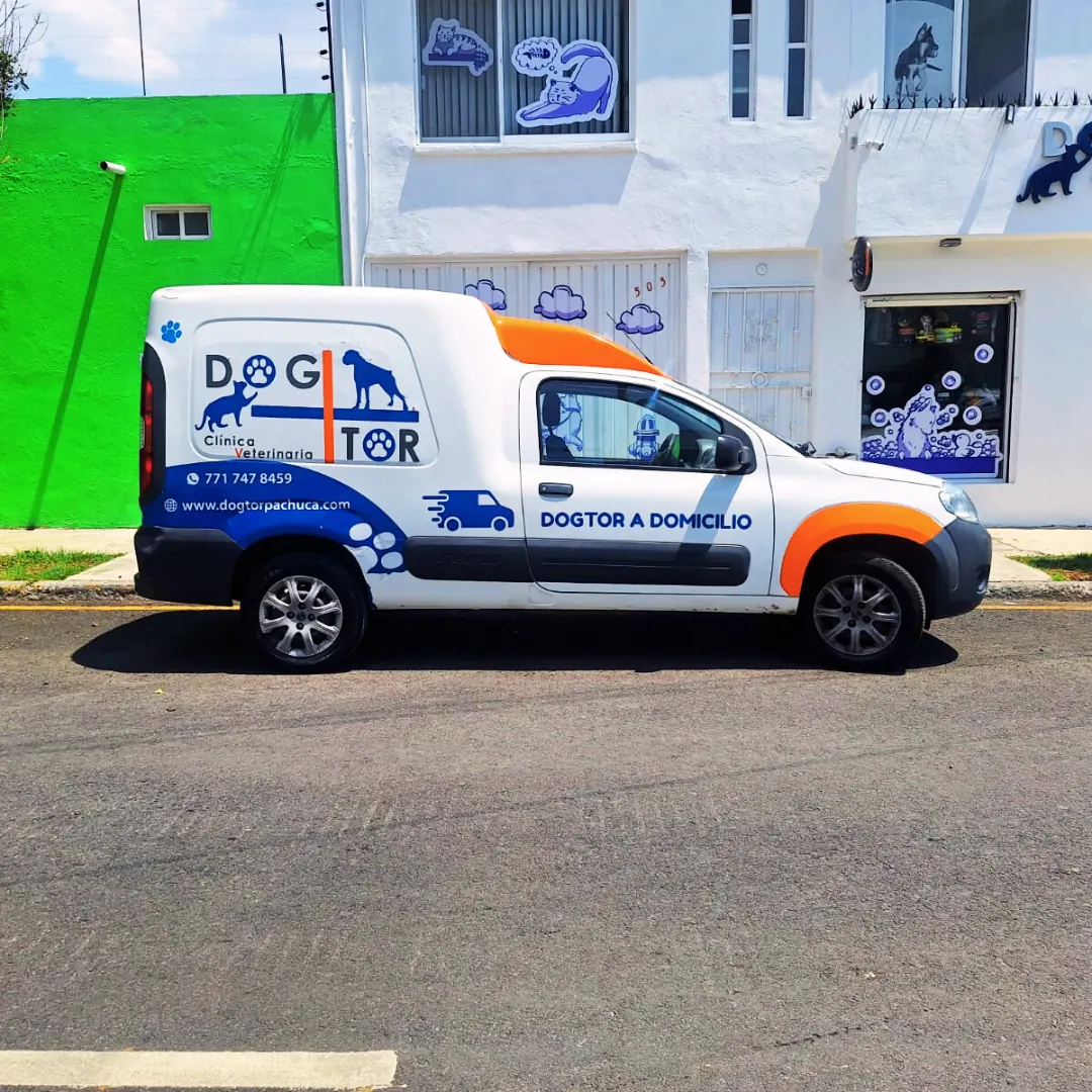 Camioneta Dogtor a domicilio frente a la clínica