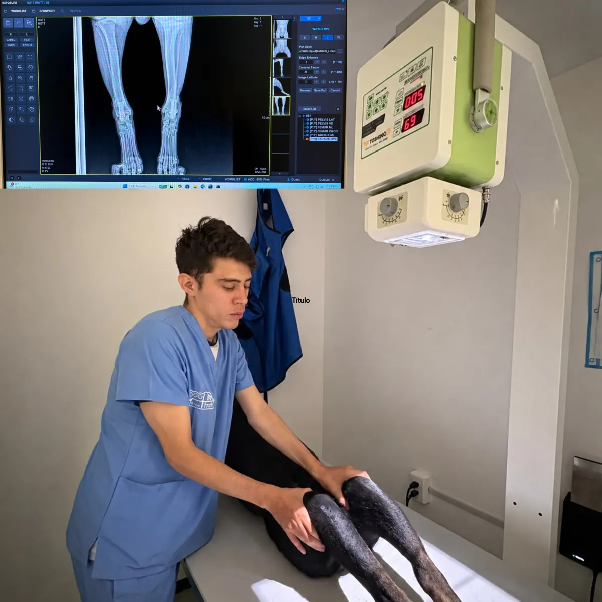 Toma de radiografía a un paciente